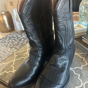 Tecovas Black Textured Cowboy Boots
